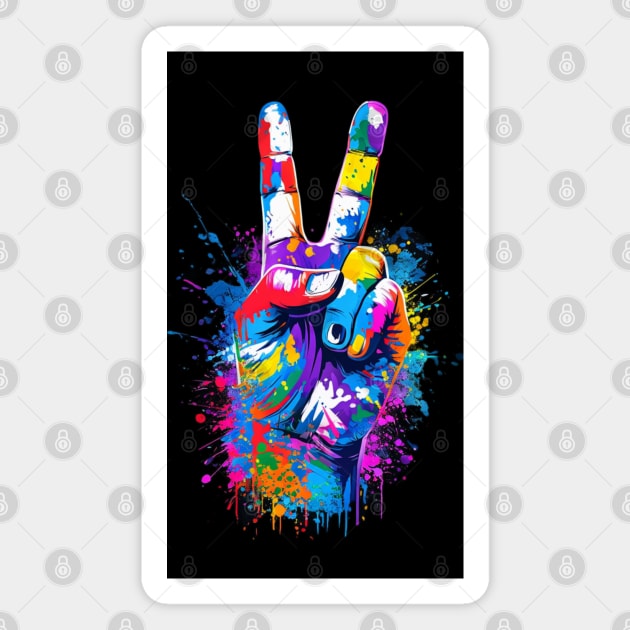 Graffiti Peace: Urban Pop Art Vibes Magnet by Steve